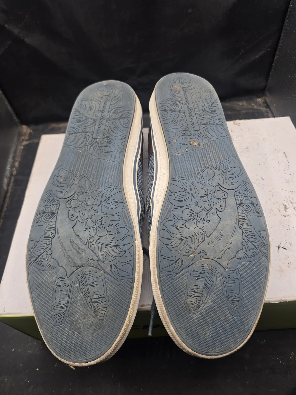 Tommy Bahama Blue Canvas & Brown Trim Men's Casual Loafers